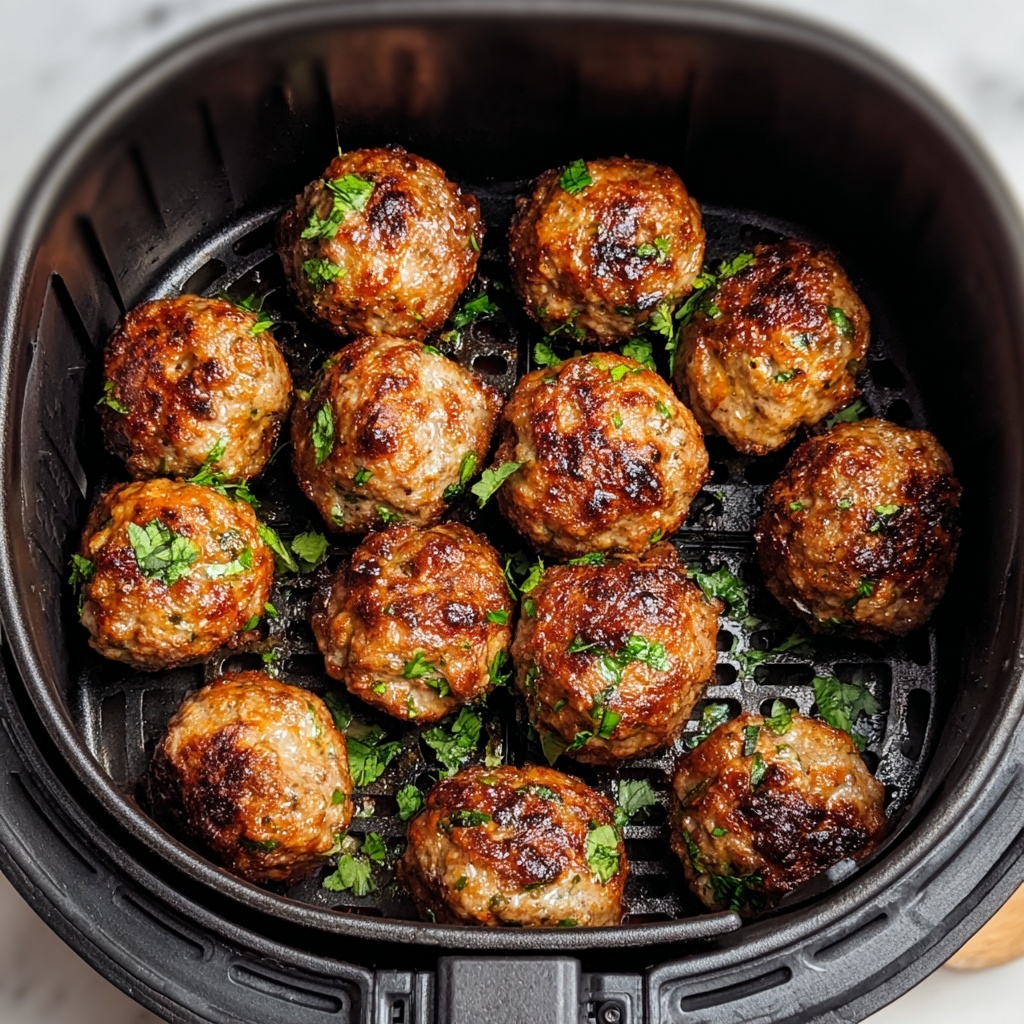 Juicy Air Fryer Beef Meatballs Recipe - Recipe Image