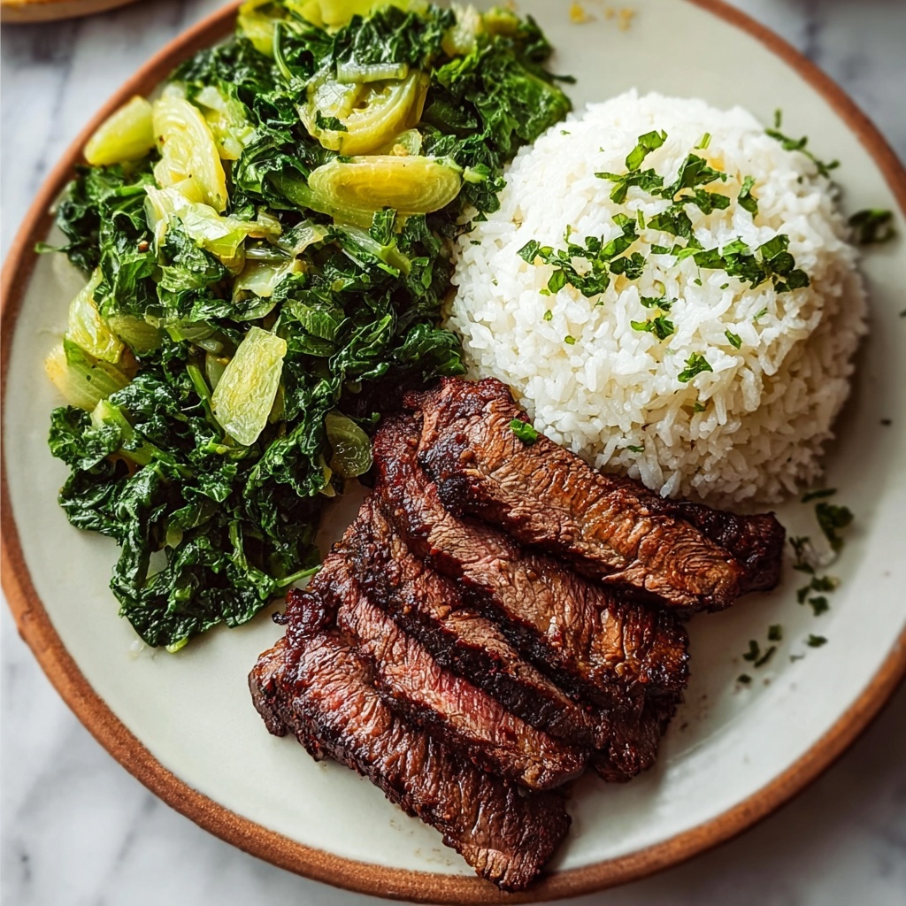Herby Lemon Garlic Steak and Rice Recipe - Recipe Image