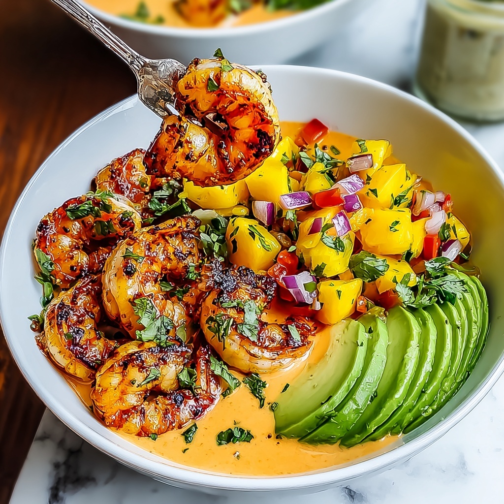 Delightful Shrimp and Avocado Bowls with Mango Salsa Recipe - Recipe Image