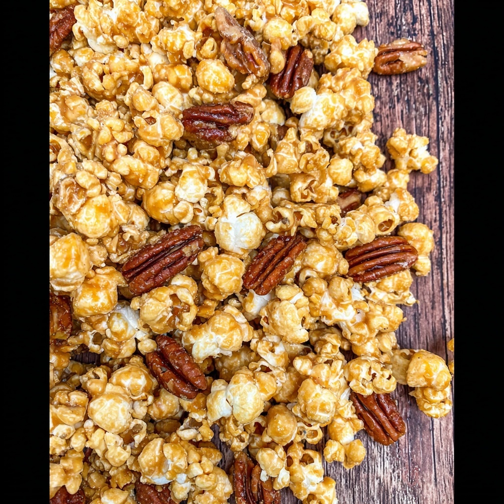 Praline Popcorn with Pecans Recipe - Recipe Image