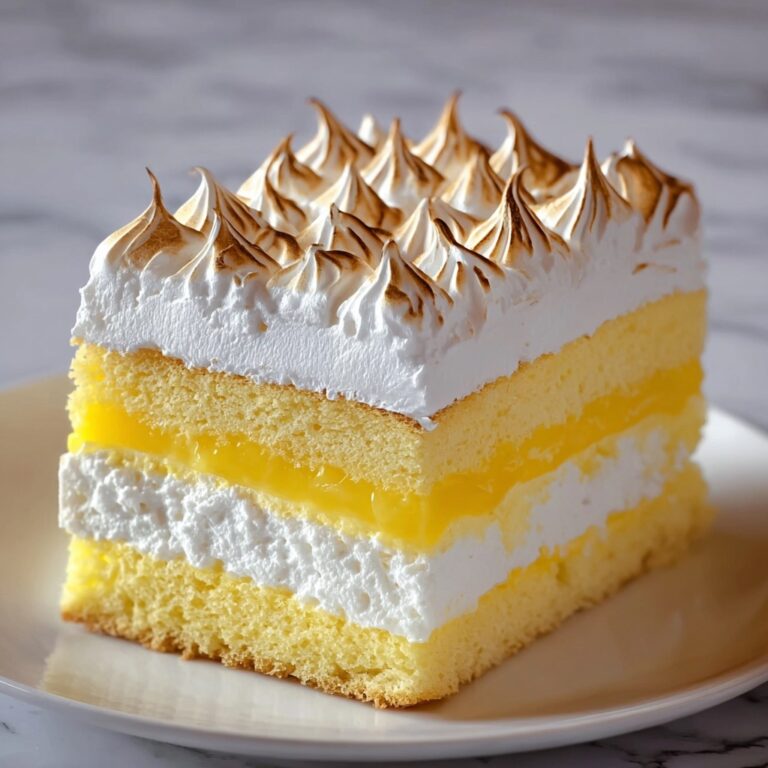 Lemon Cake with Fluffy Meringue Layers Recipe