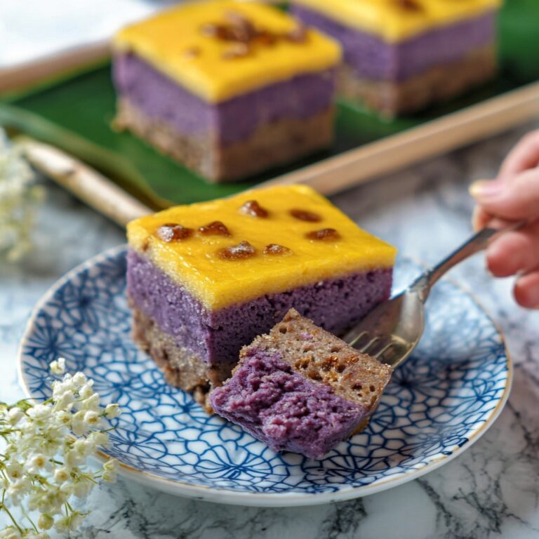Ube Biko with Custard Topping Recipe