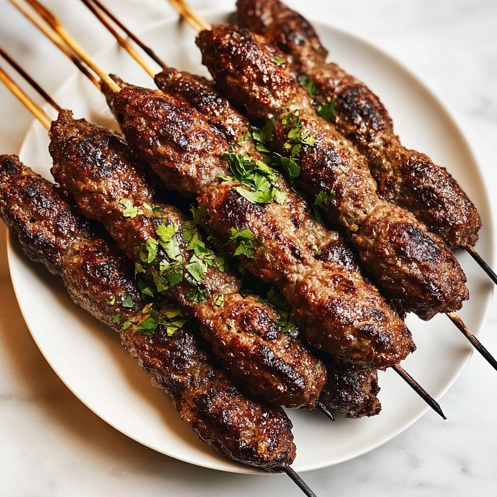Delicious Grilled Kofta Kebabs with Tzatziki, Hummus, and Greek Salad Recipe - Recipe Image