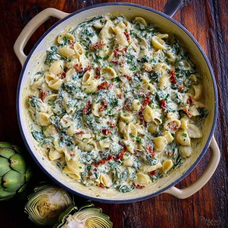 Spinach Artichoke Dip Pasta with Chicken Recipe