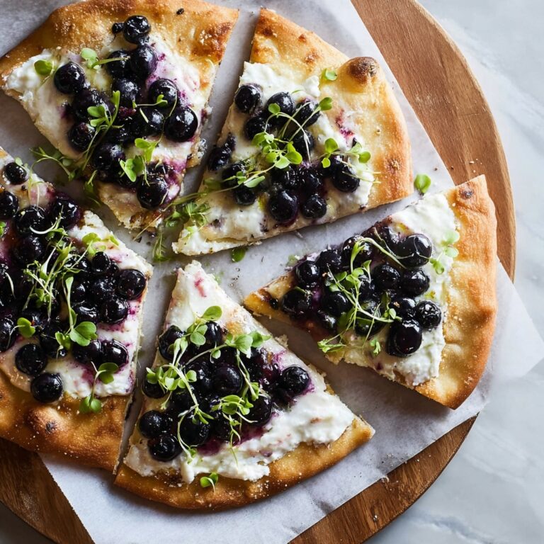 Blueberry, Feta and Honey-Caramelized Onion Naan Pizza Recipe