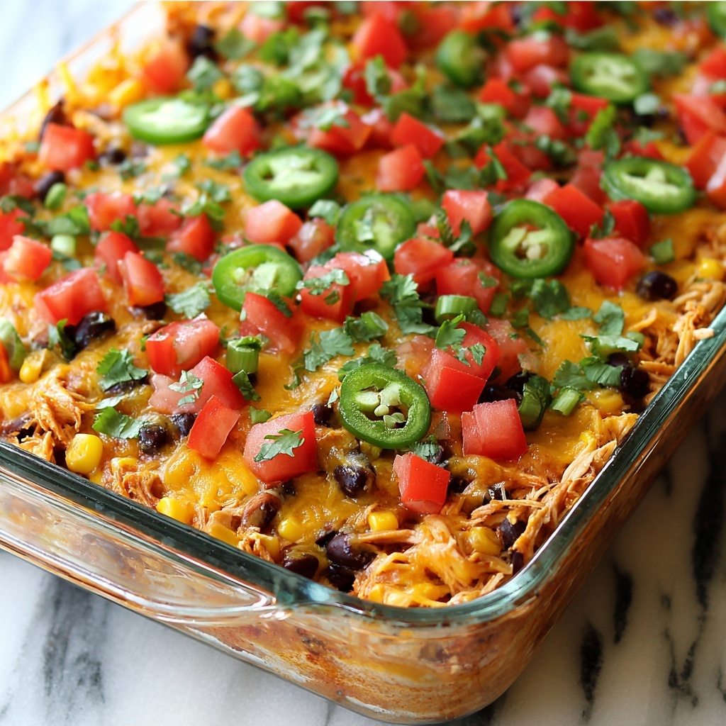Easy Chicken Burrito Casserole Recipe - Recipe Image