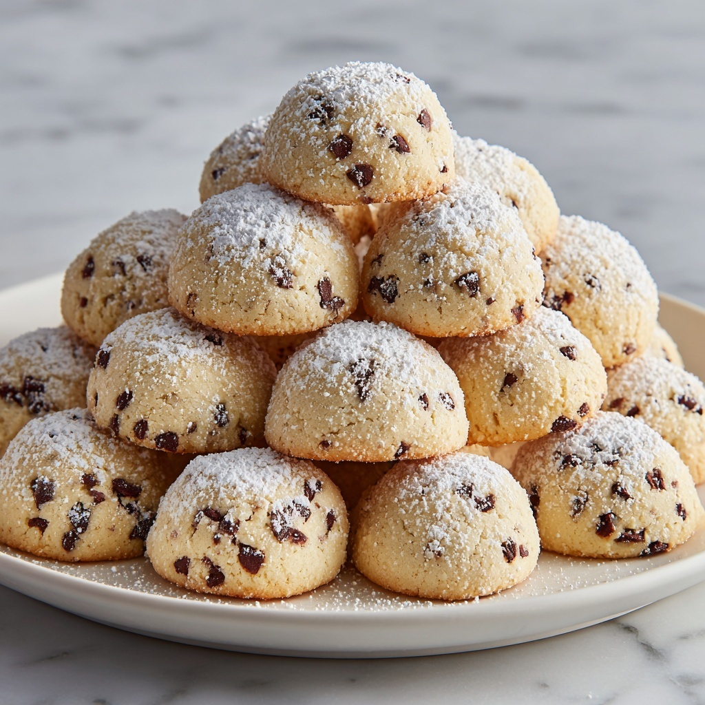 Melt-In-Your-Mouth Peanut Butter Chocolate Chip Snowball Cookies Recipe - Recipe Image