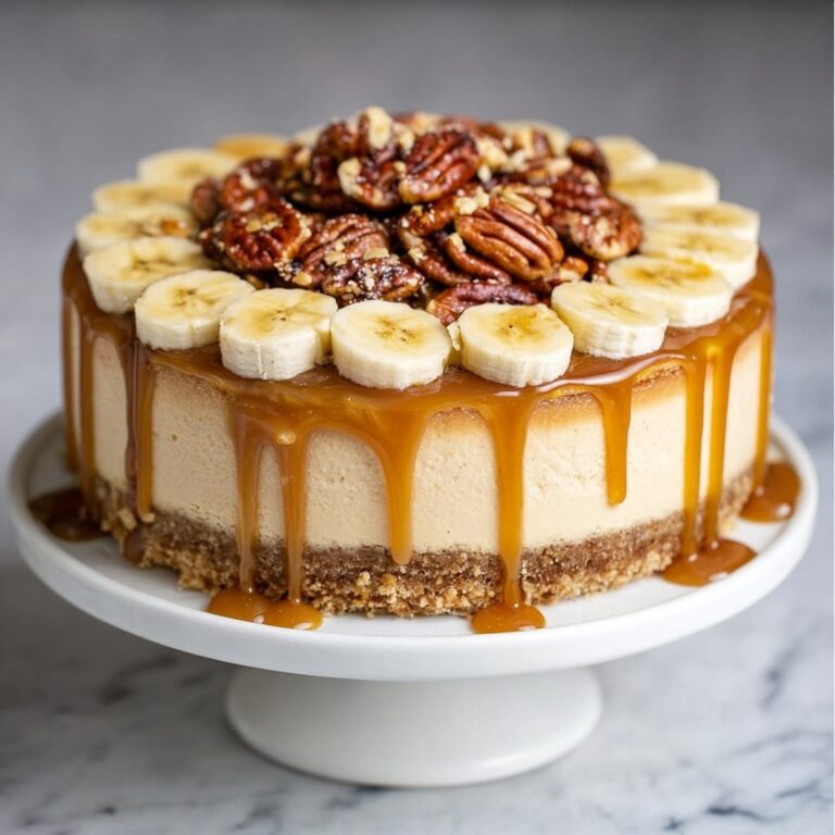 Crustless Banana Caramel Cheesecake Recipe