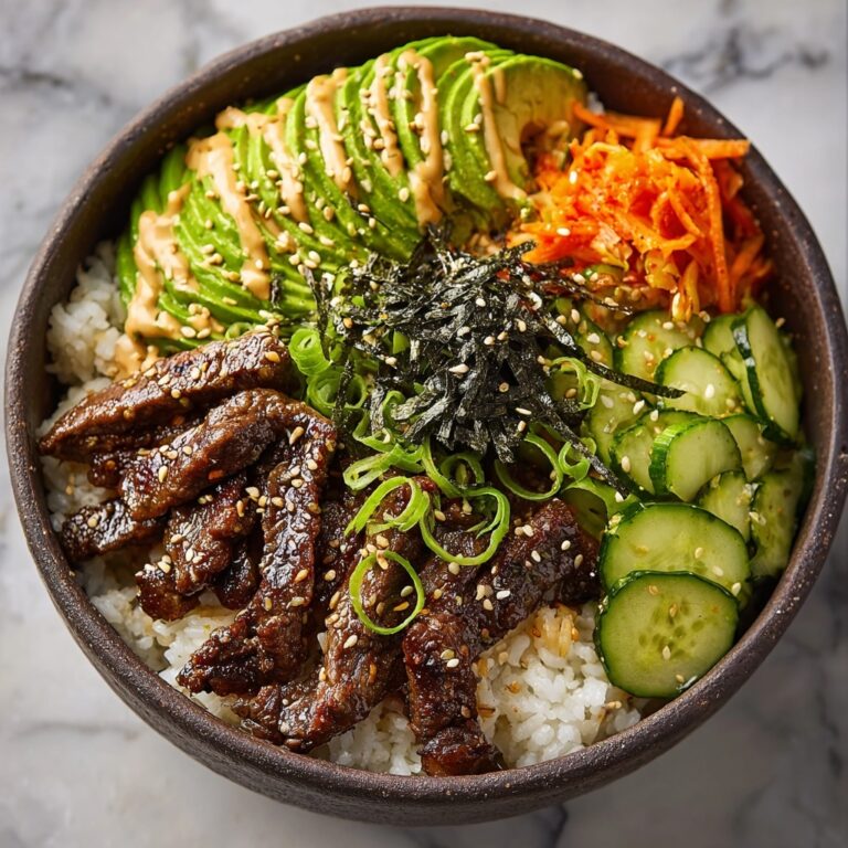 Korean BBQ Beef Rice Stack Recipe