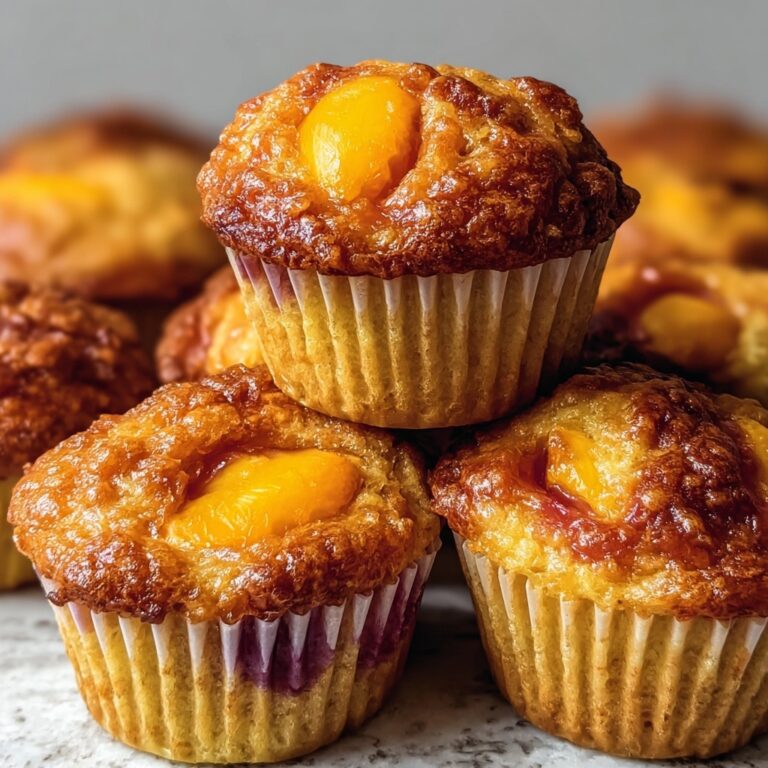 Jumbo Caramel Peach Cobbler Muffins Recipe