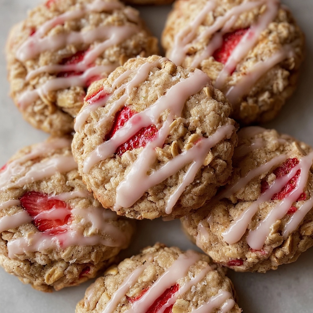 Strawberry Iced Oatmeal Cookies Recipe - Recipe Image
