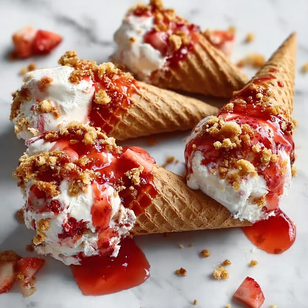 Strawberry Crunch Cheesecake Cones Recipe - Recipe Image