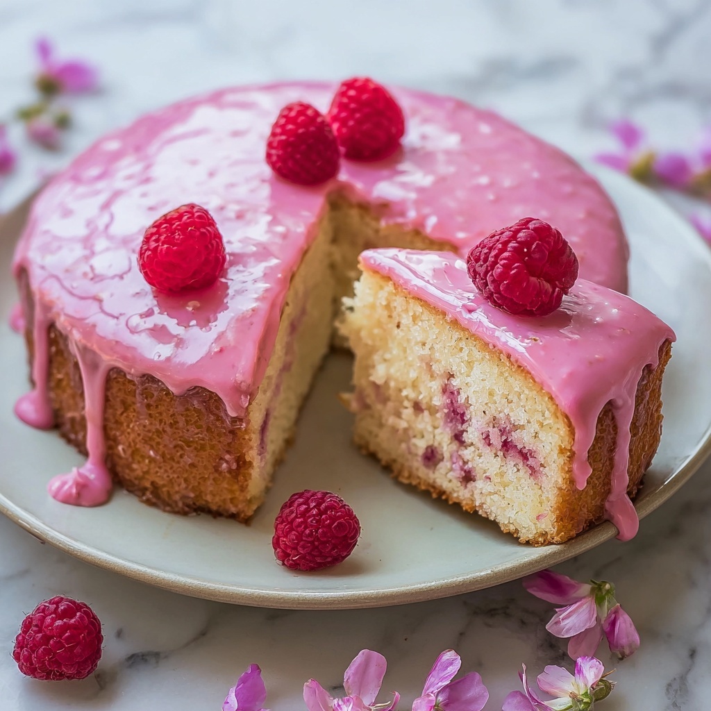 Raspberry Glazed Key Lime Cake Recipe - Recipe Image