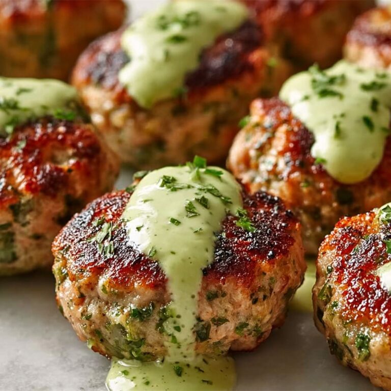 Baked Salmon Meatballs with Creamy Avocado Sauce Recipe