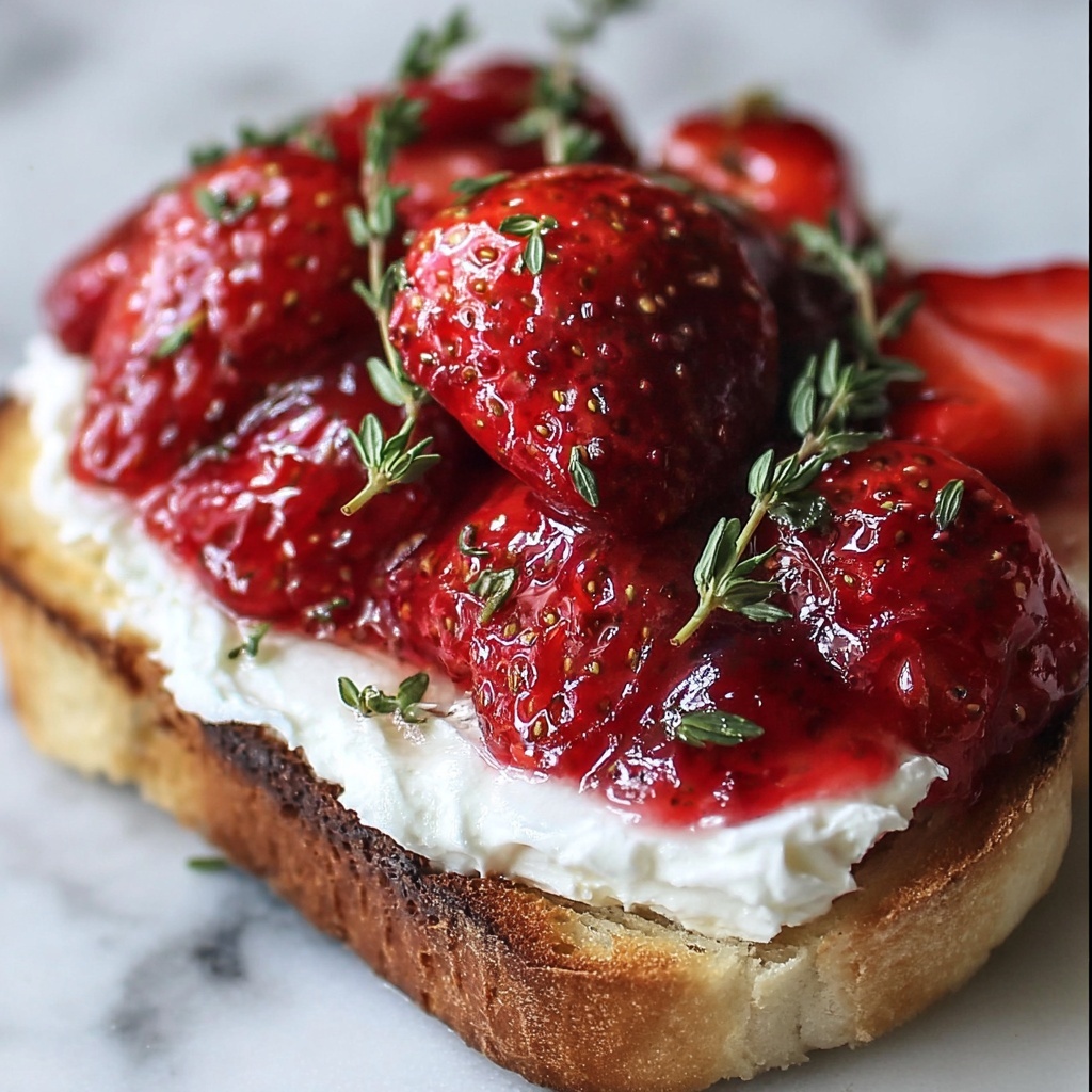Roasted Strawberry Whipped Ricotta Toast Recipe - Recipe Image
