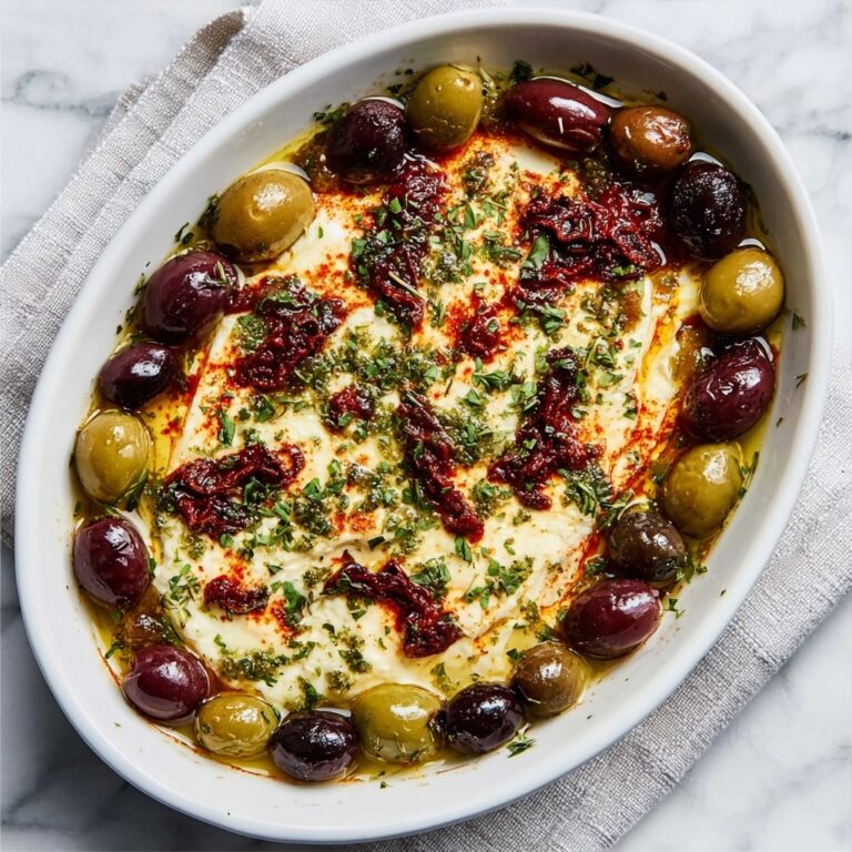 Baked Feta with Olives and Sun-Dried Tomatoes Recipe