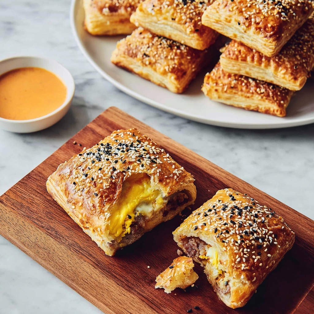 Savory Breakfast Pop Tarts with Cheesy Egg, Sausage, and Onions Recipe - Recipe Image