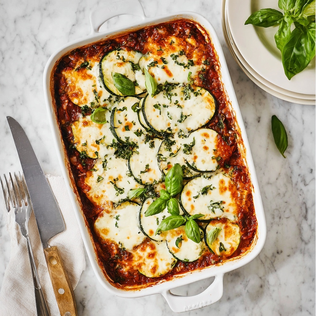 Zucchini Lasagna (Not Watery) with Ricotta, Bolognese, and Fresh Herbs Recipe - Recipe Image