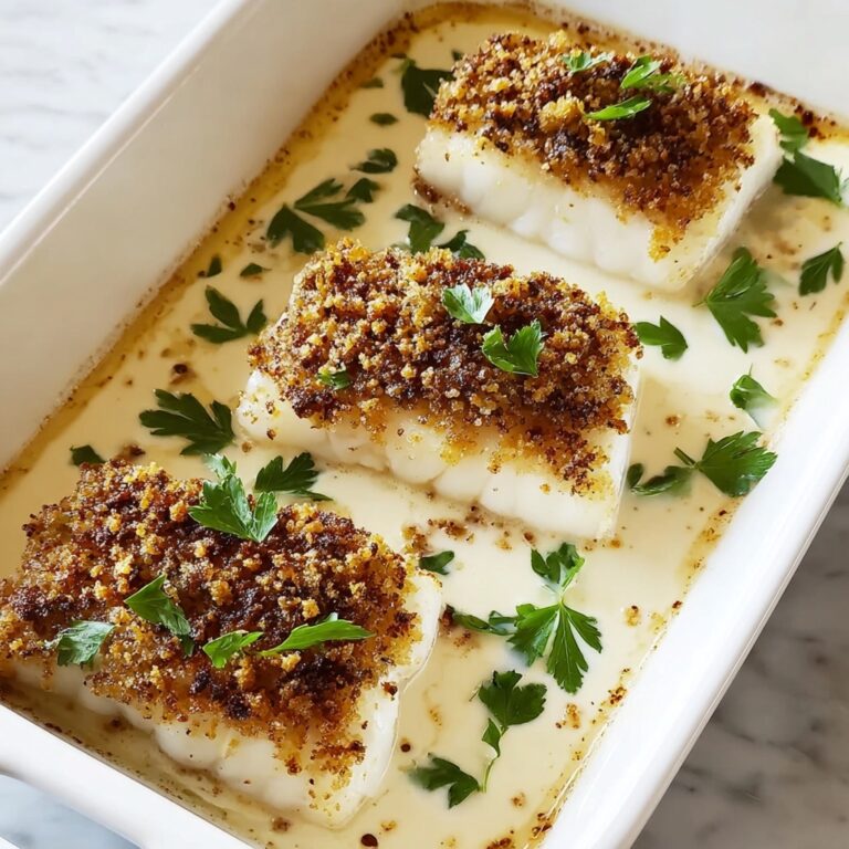 Creamy Lemon Garlic Baked Cod Recipe