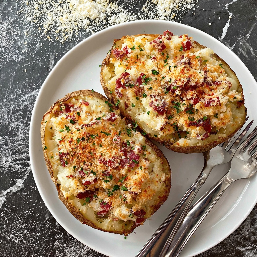 Reuben Stuffed Baked Potatoes Recipe - Recipe Image