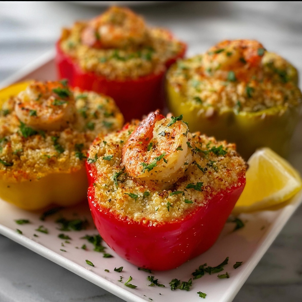 Crab and Shrimp Stuffed Bell Peppers Recipe - Recipe Image