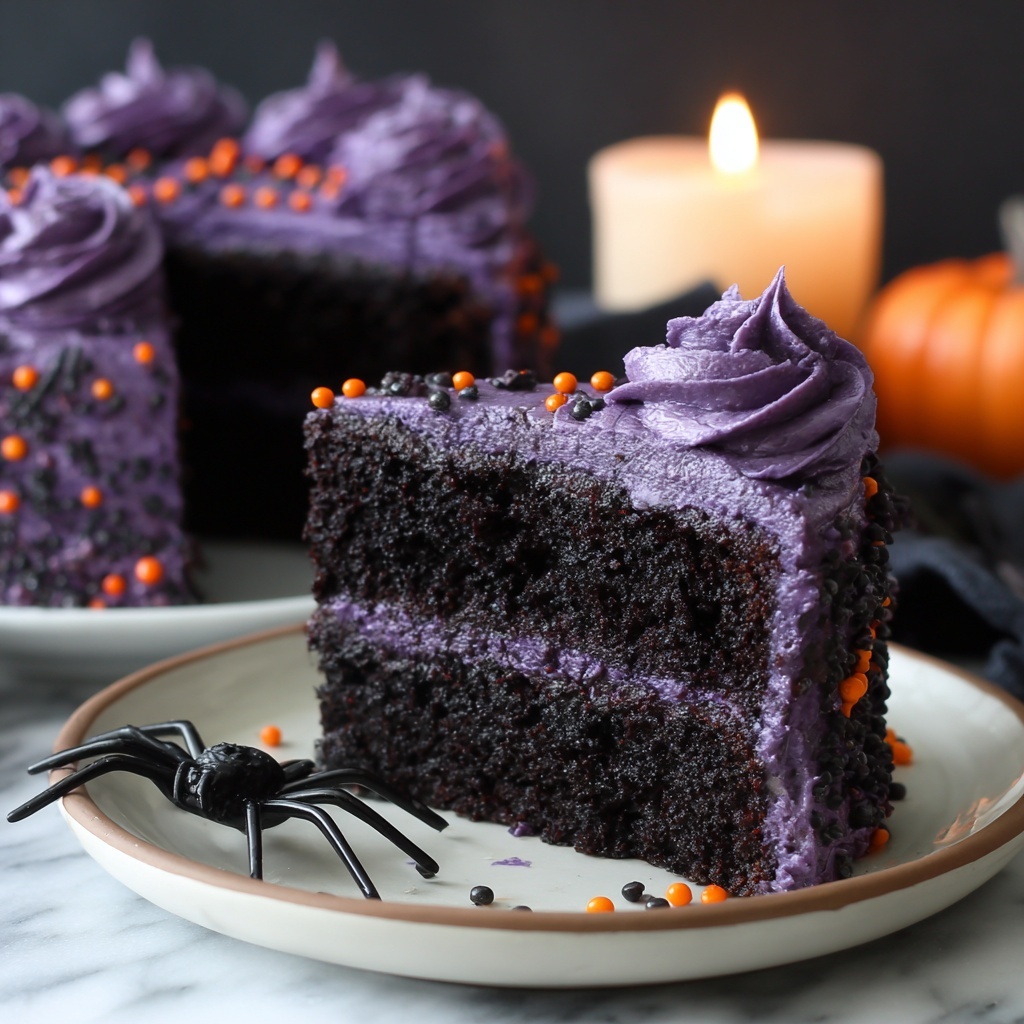 Spooky Black Velvet Halloween Cake Recipe - Recipe Image