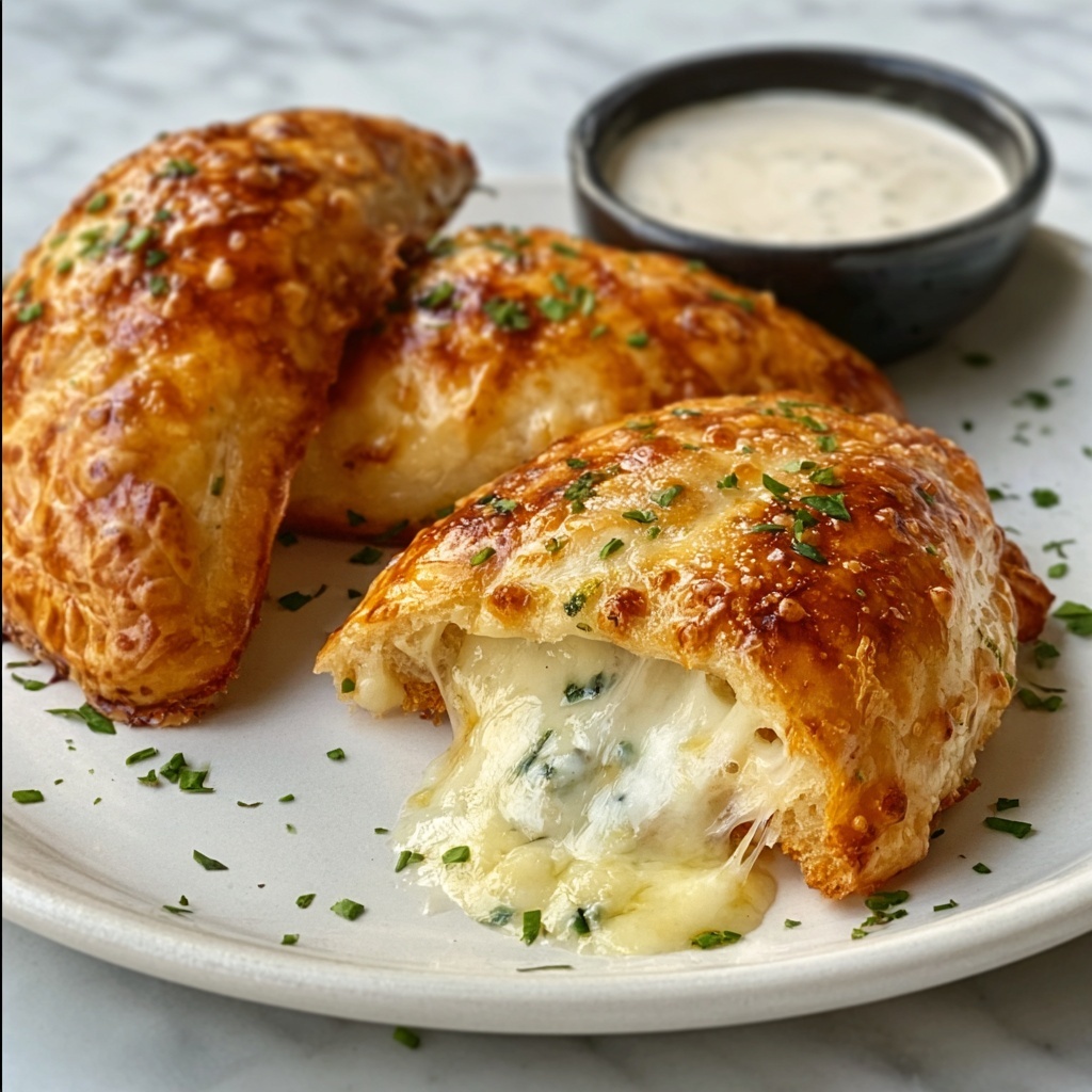 Air Fryer Chicken Alfredo Calzones Recipe - Recipe Image