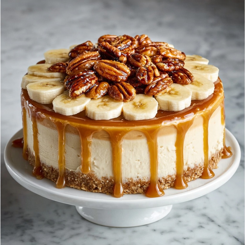 Crustless Banana Caramel Cheesecake Recipe - Recipe Image