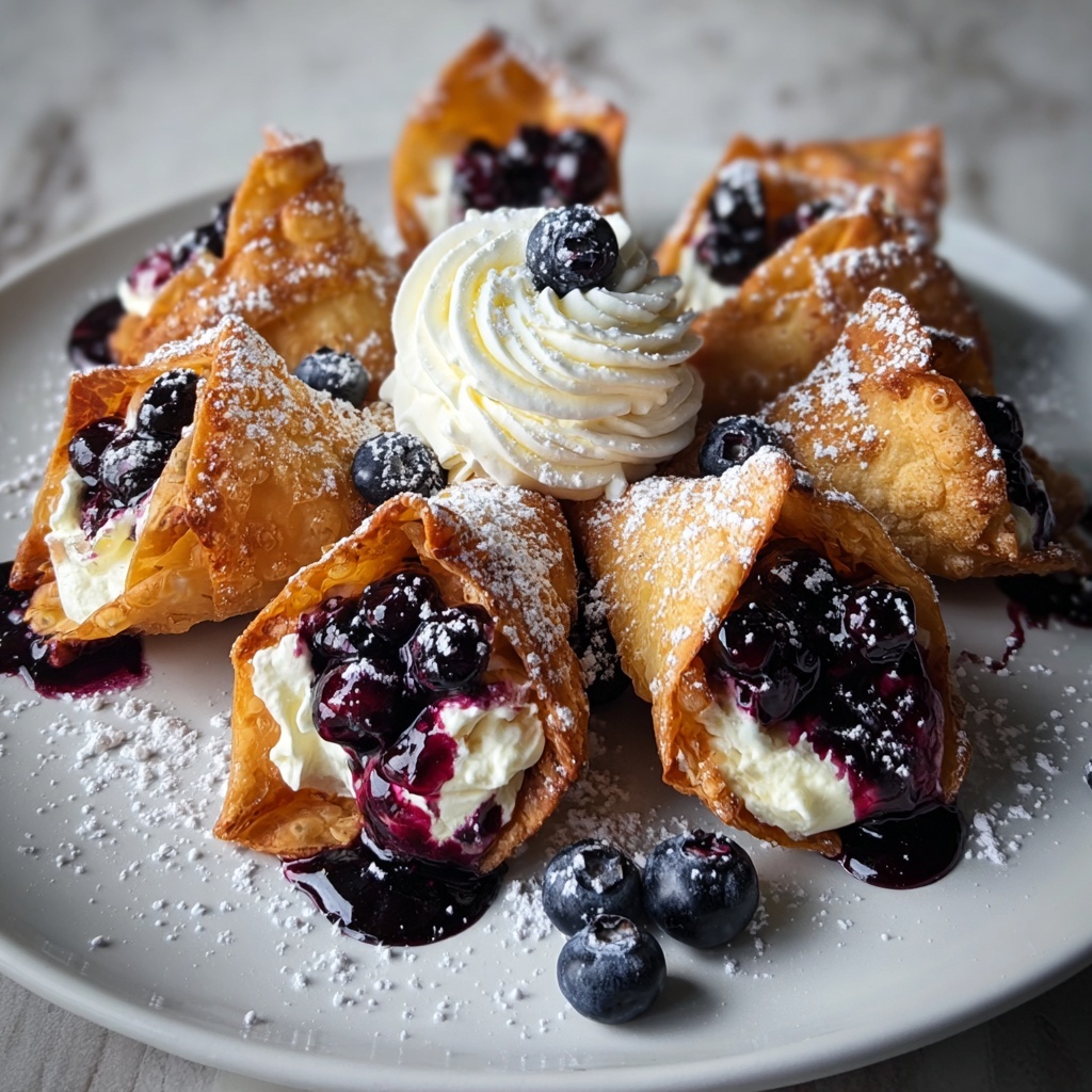 Deep-Fried Blueberry Cheesecake Wontons Recipe - Recipe Image