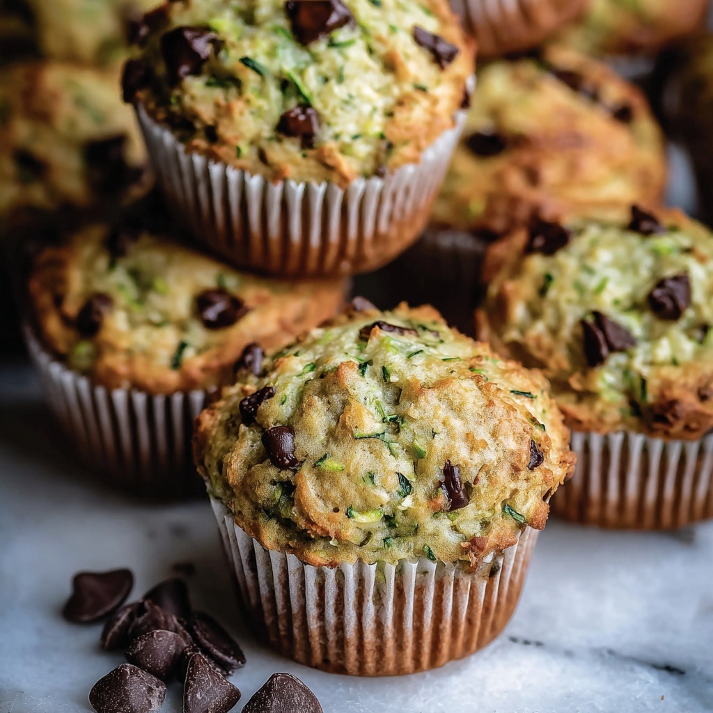 Blender Chocolate Chip Zucchini Oatmeal Muffins Recipe - Recipe Image