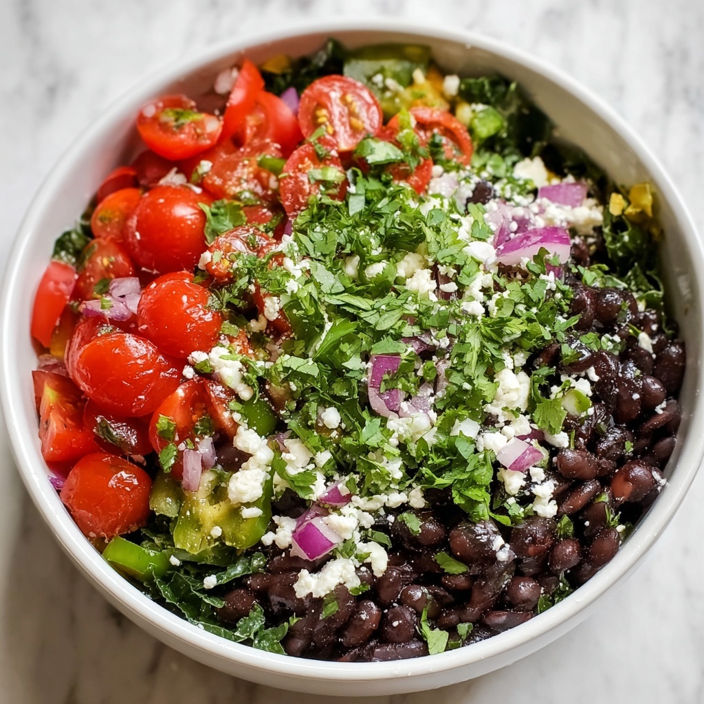 Mediterranean Black Bean Salad with Herbs and Feta Recipe - Recipe Image