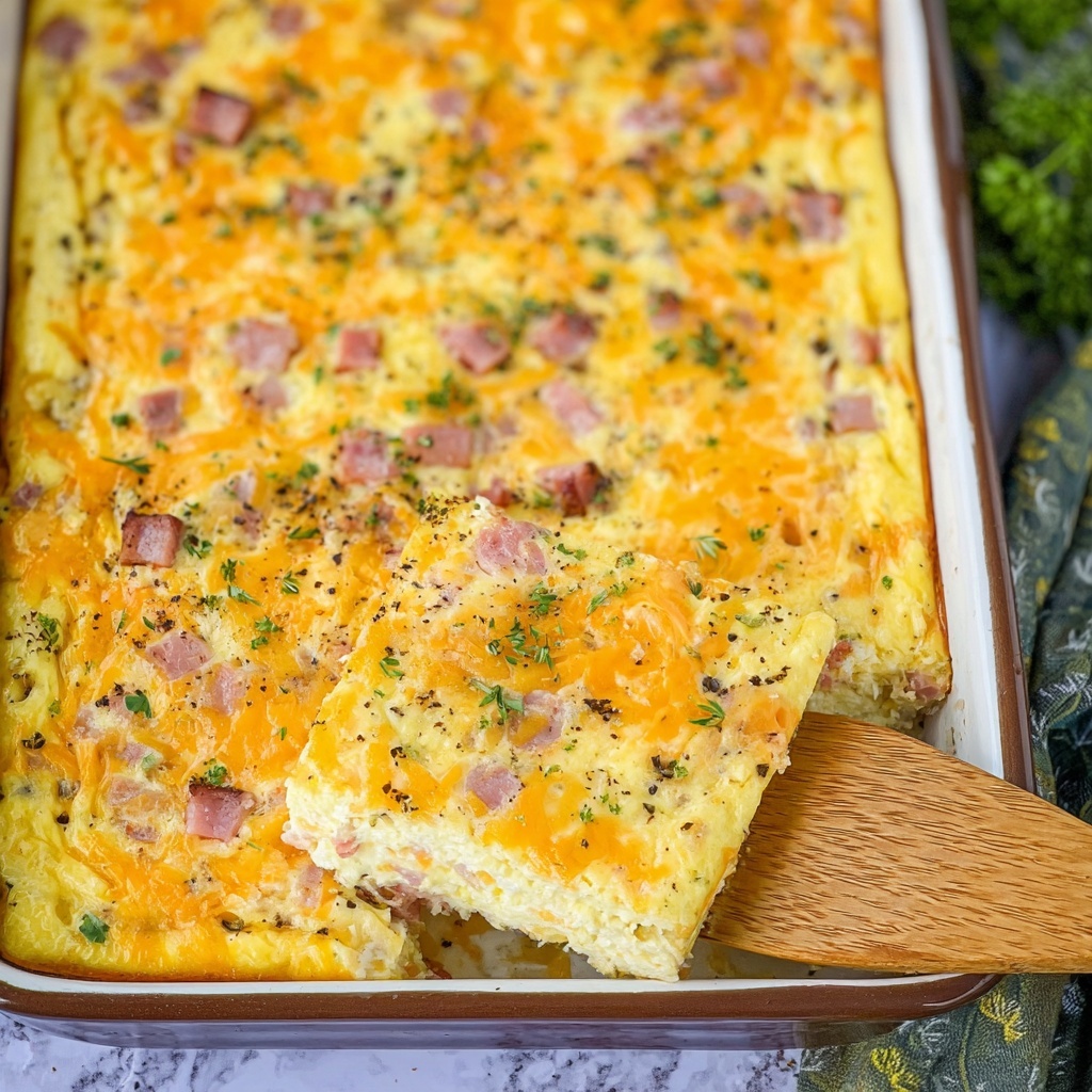 Ham & Cheese Sheet Pan Breakfast Casserole Recipe - Recipe Image