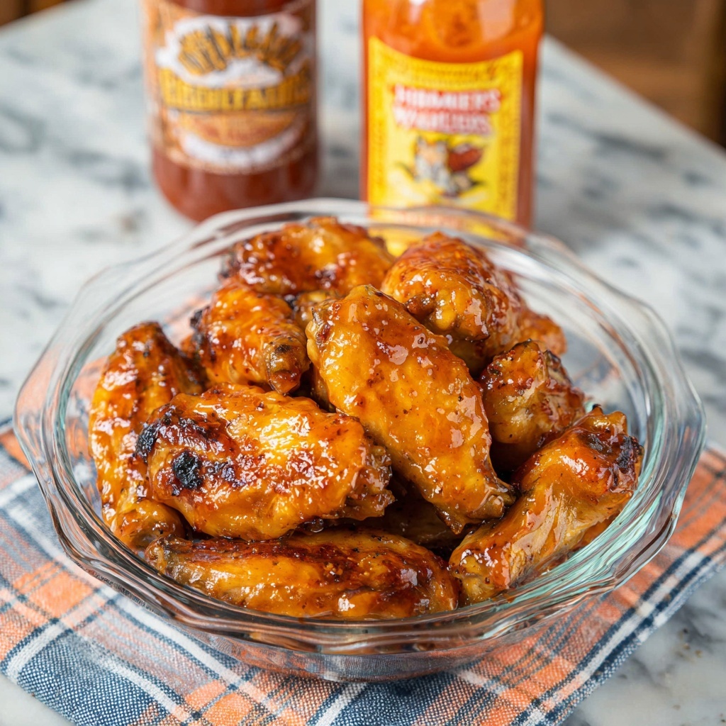 Bacon-Wrapped Chicken Wings with BBQ Hot Sauce Glaze Recipe - Recipe Image