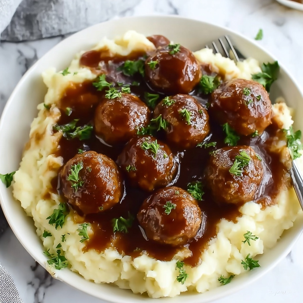 Slow Cooker Salisbury Steak Meatballs Recipe - Recipe Image