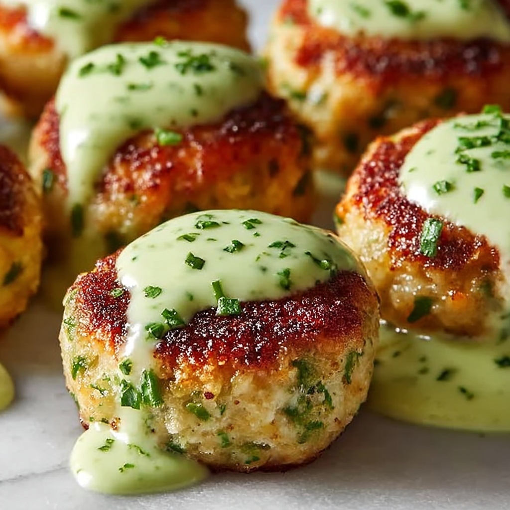 Baked Salmon Meatballs with Creamy Avocado Sauce Recipe - Recipe Image