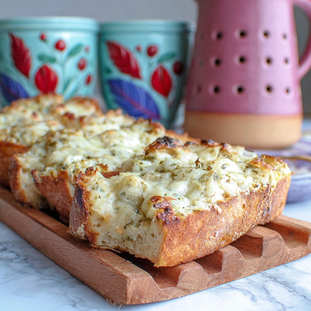 Chicken Alfredo Garlic Bread Pizza Recipe - Recipe Image