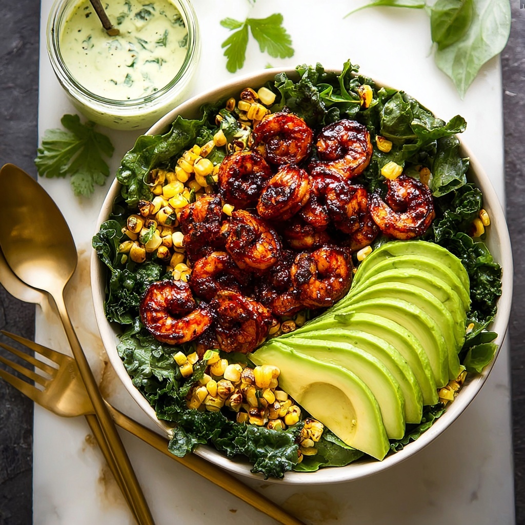 Hot Honey Blackened Shrimp Caesar Salad Recipe - Recipe Image