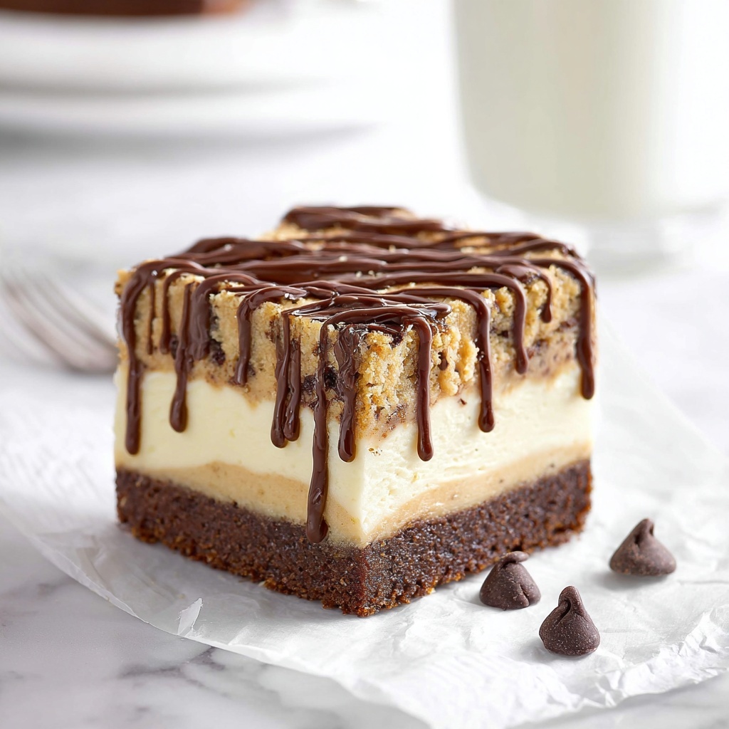 Brownie Bottom Cookie Dough Cheesecake Recipe - Recipe Image