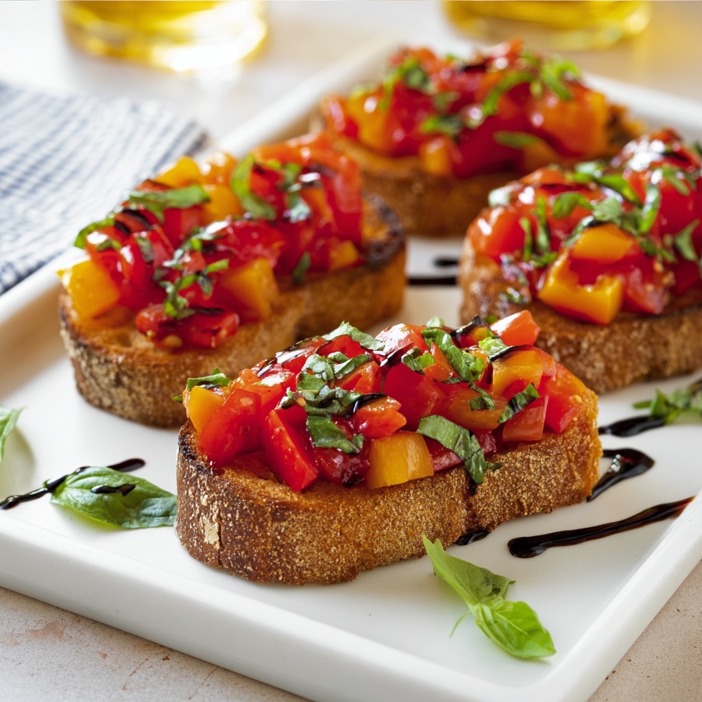 Tomato and Pepper Bruschetta Recipe - Recipe Image
