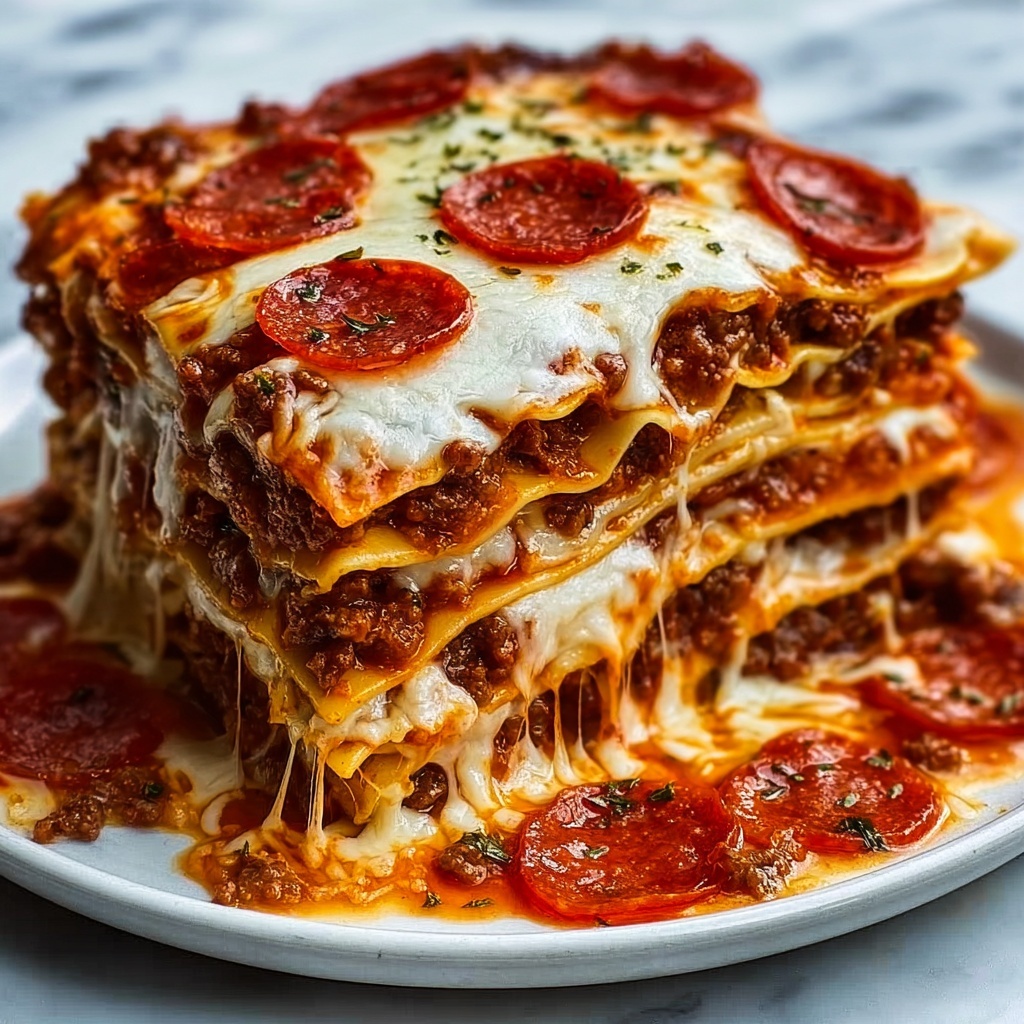 Ultimate Cheesy Pizza Burger Bake Recipe - Recipe Image