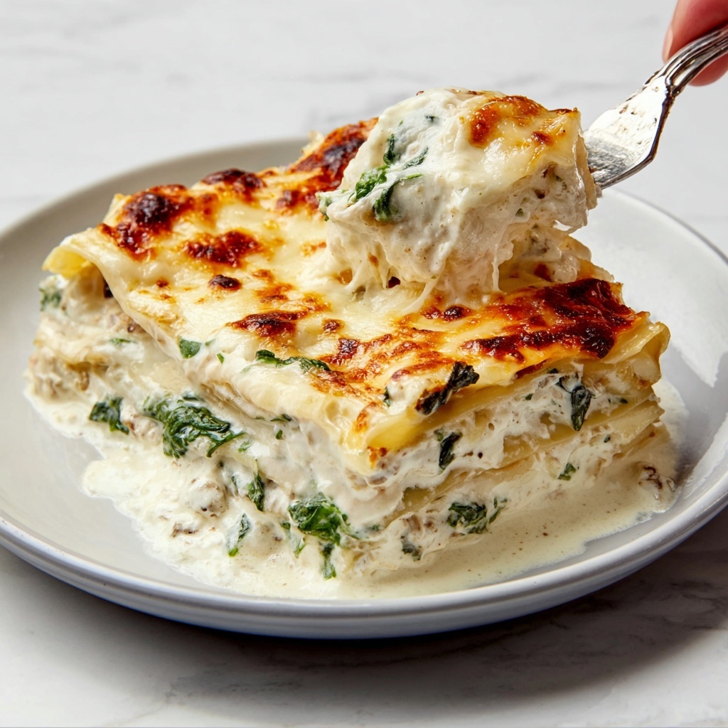 Mushroom Chicken Alfredo Lasagna Recipe - Recipe Image