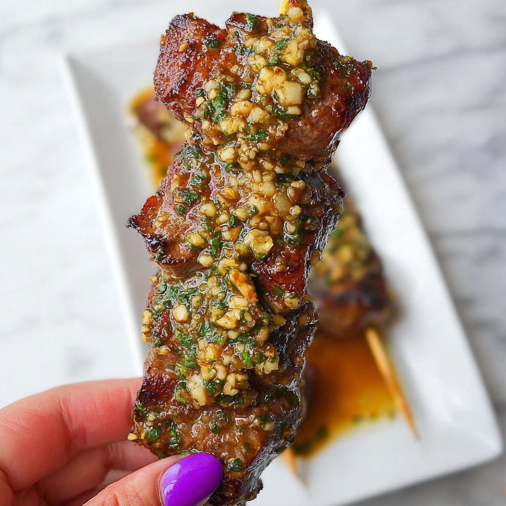 Cajun Garlic Parmesan Air Fryer Steak Skewers Recipe - Recipe Image