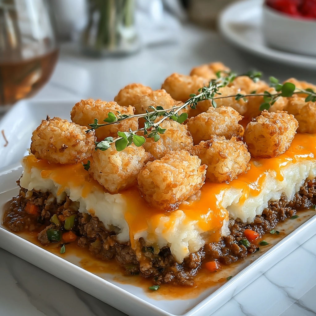Shepherd’s Pie Tater Tot Casserole Recipe - Recipe Image