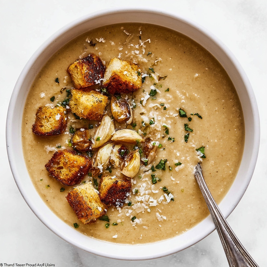 Roasted Garlic Soup - Rich and Creamy Recipe - Recipe Image