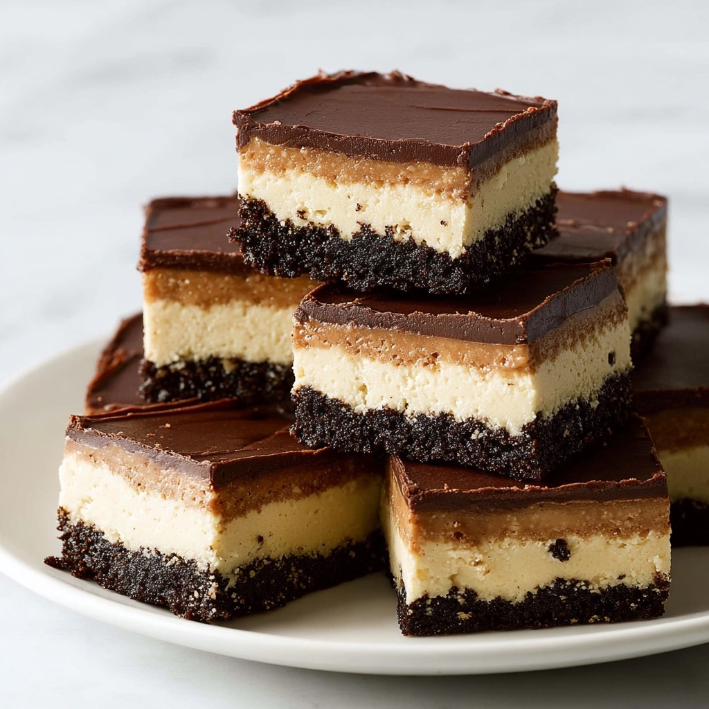 Chocolate Peanut Butter Cheesecake Bars Recipe - Recipe Image