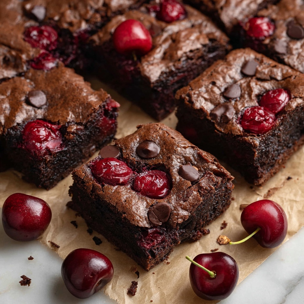 Roasted Cherry Brownies Recipe - Recipe Image