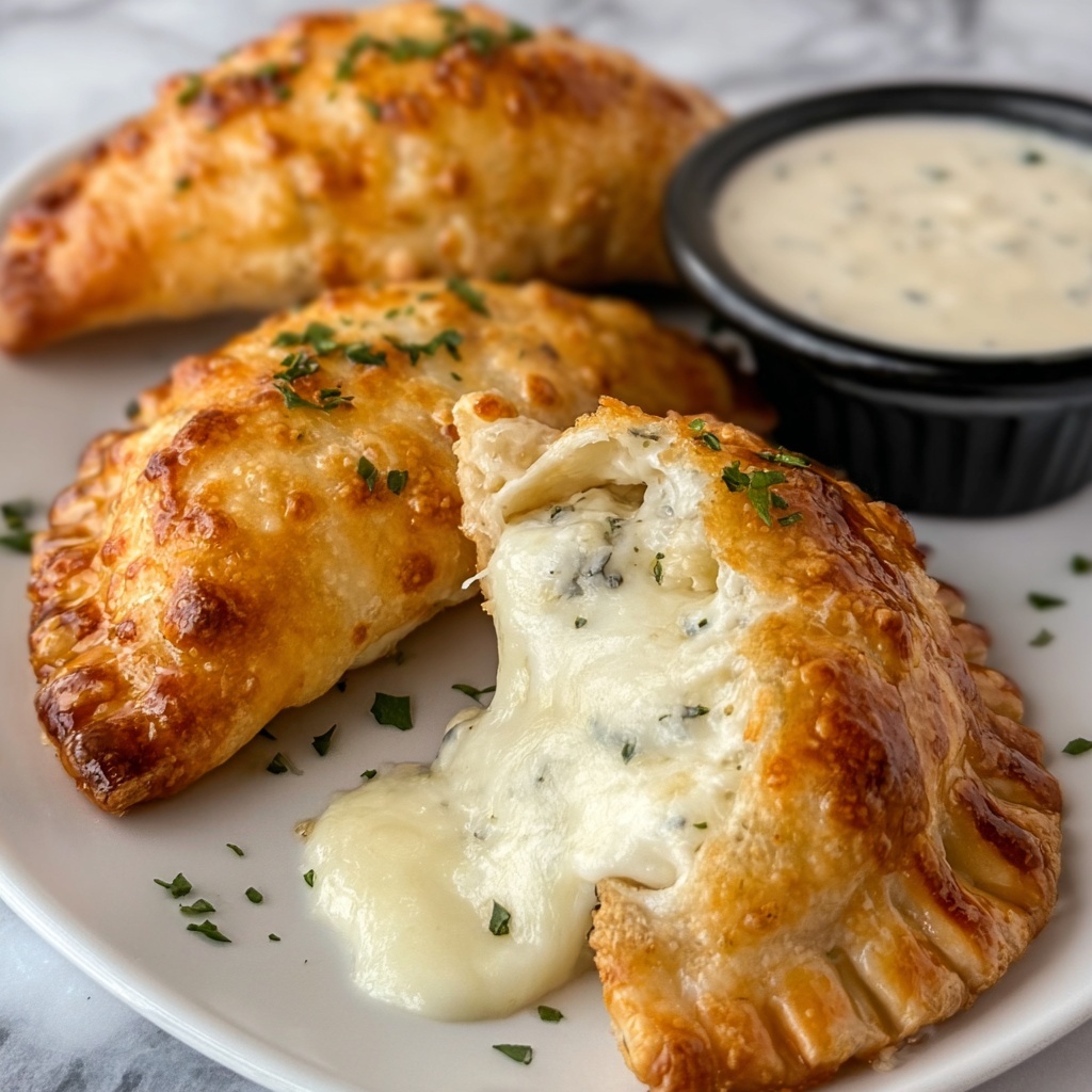 Air Fryer Chicken Alfredo Calzones Recipe - Recipe Image