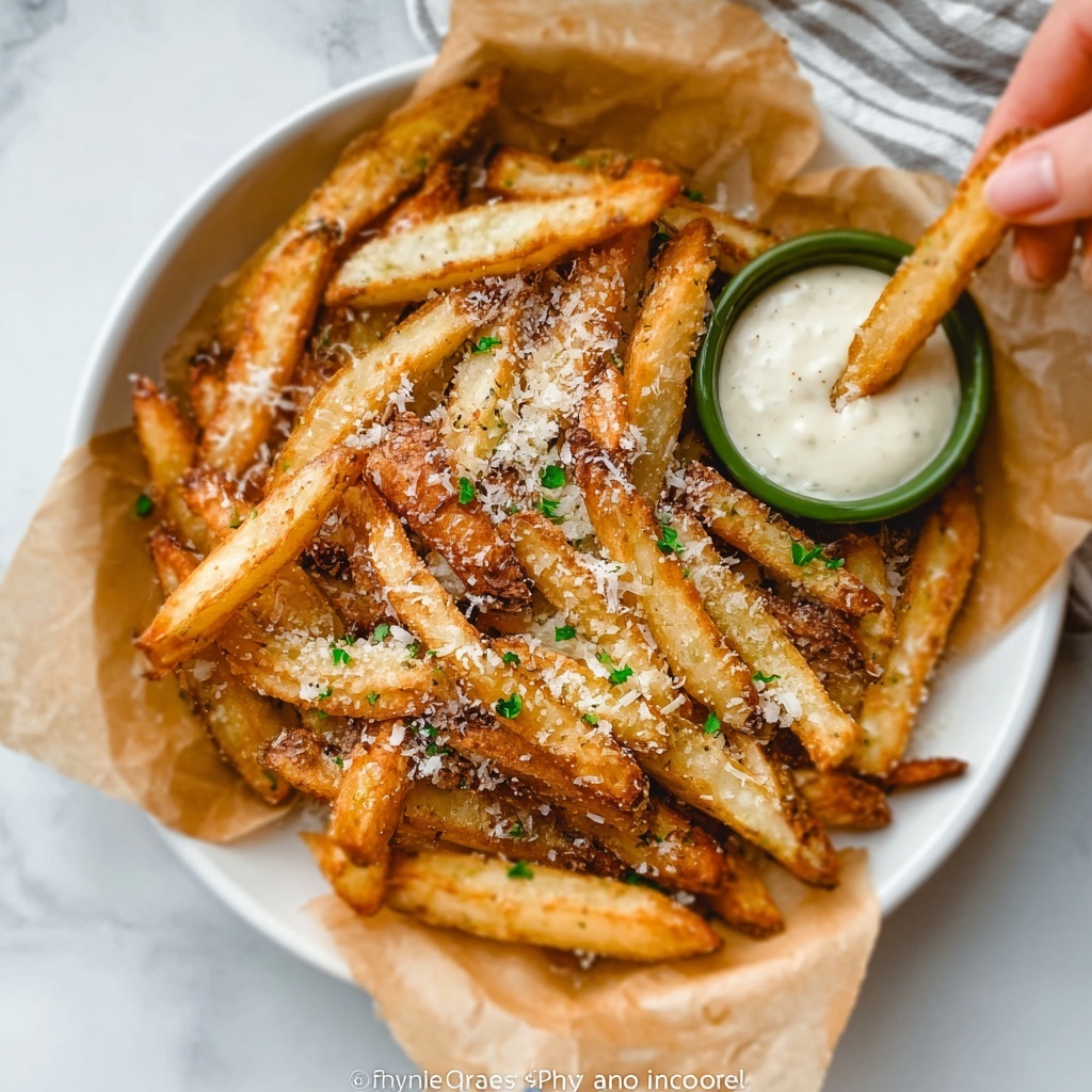 Baked Garlic Parmesan Fries Recipe - Recipe Image