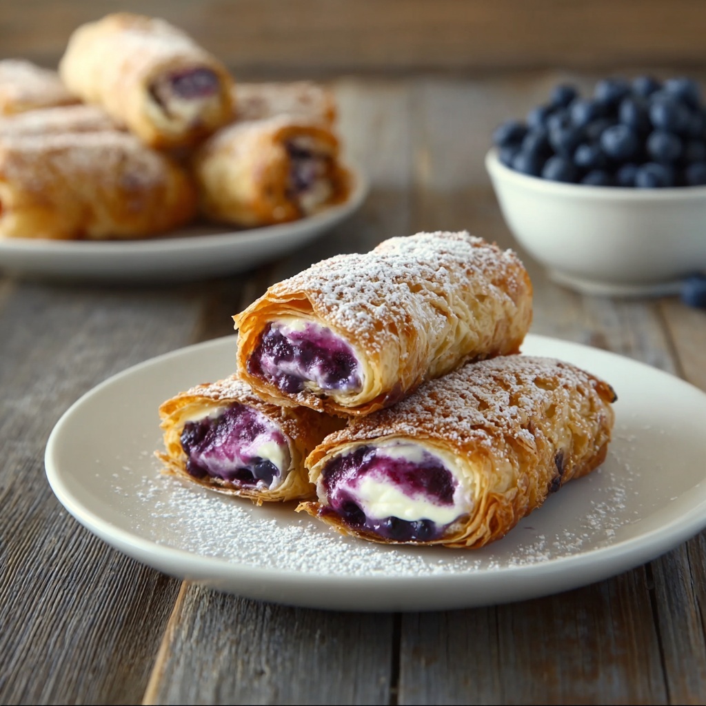 Blueberry Cream Cheese Egg Rolls Recipe - Recipe Image