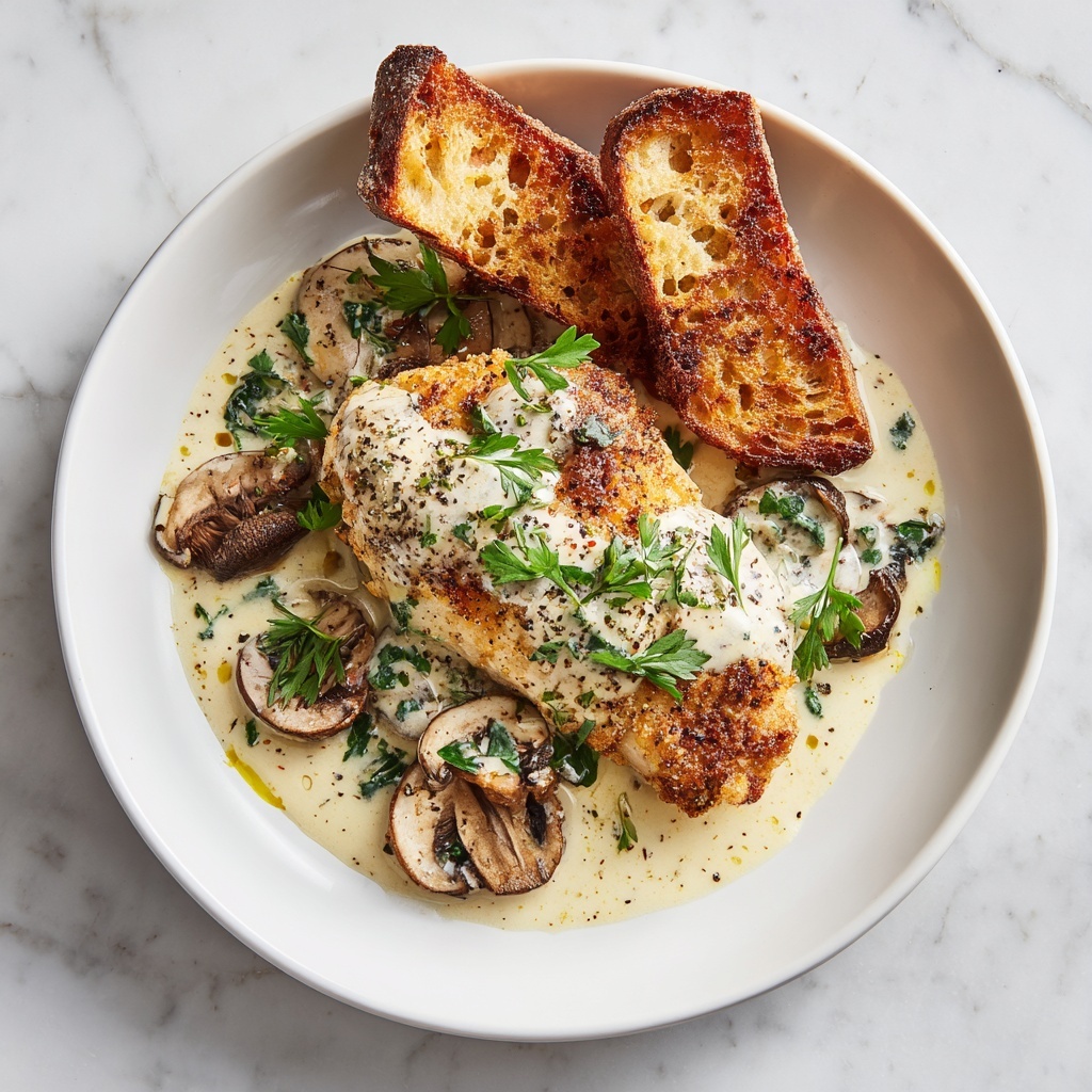 Creamy Brie Chicken & Mushrooms Recipe - Recipe Image